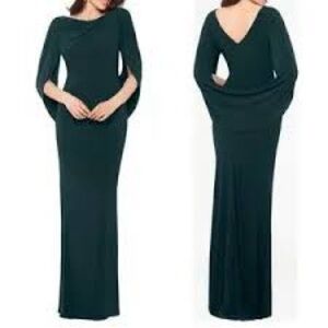 Dark Green Draped Women's Dress